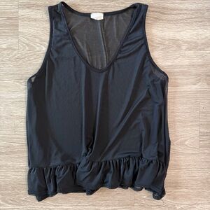 Caution to the wind black sheer blouse M